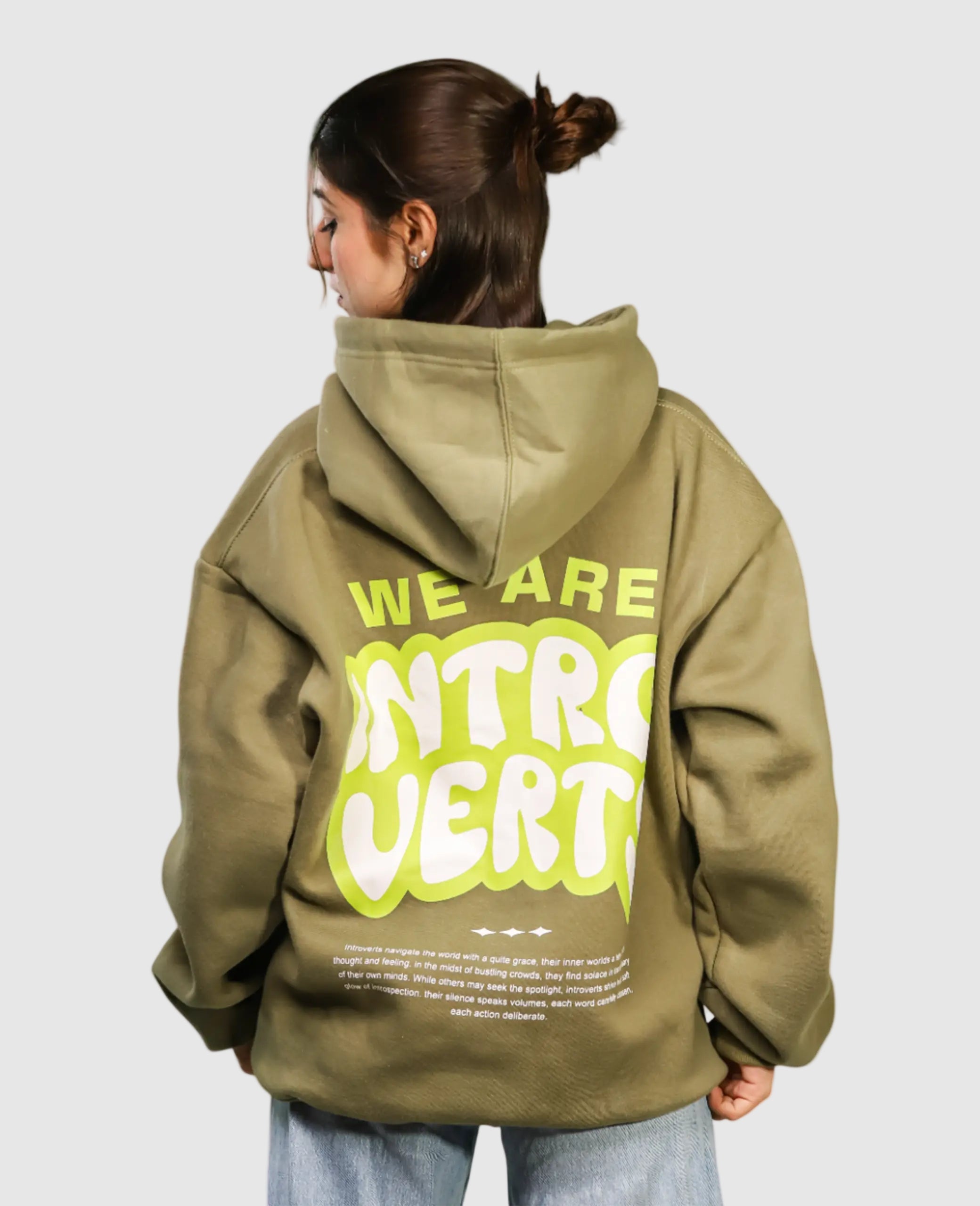 Introverts Olive-green Hoodie