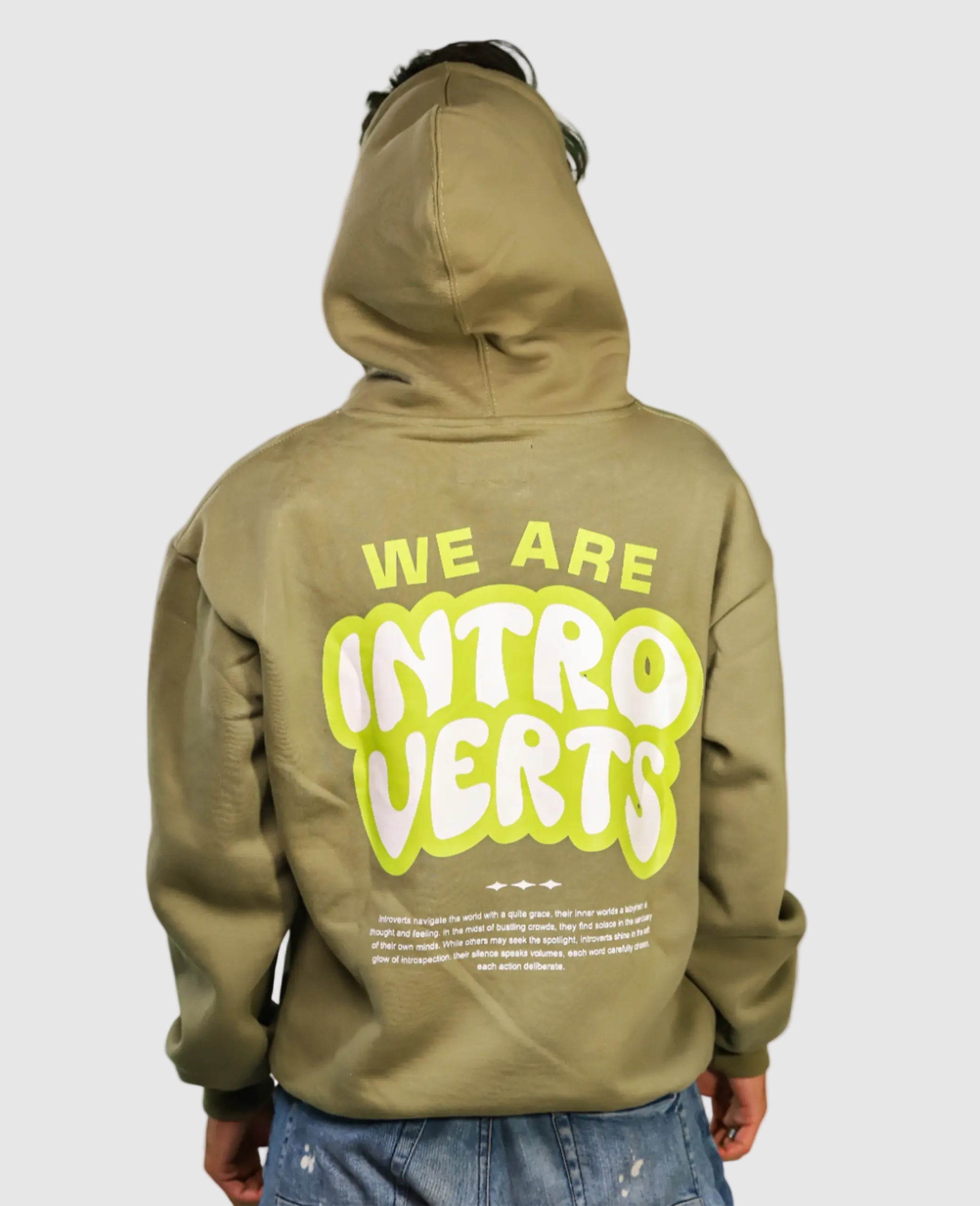 Introverts Olive-green Hoodie
