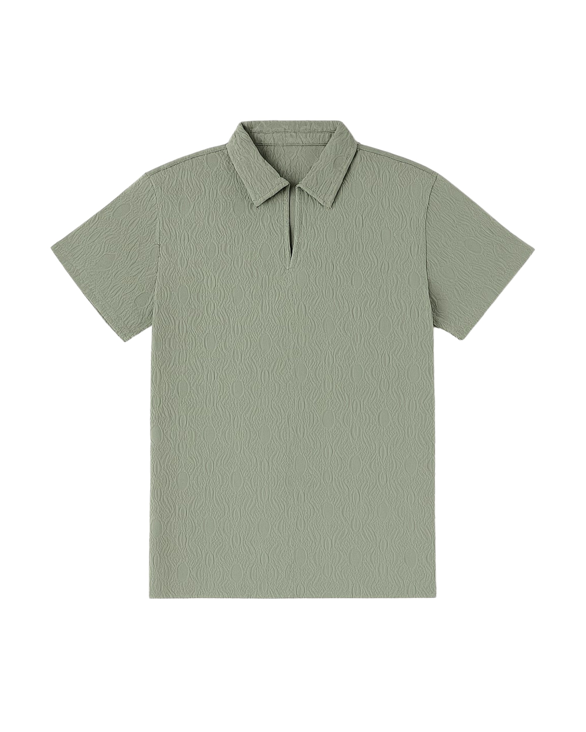Olive Woven Polo Tee