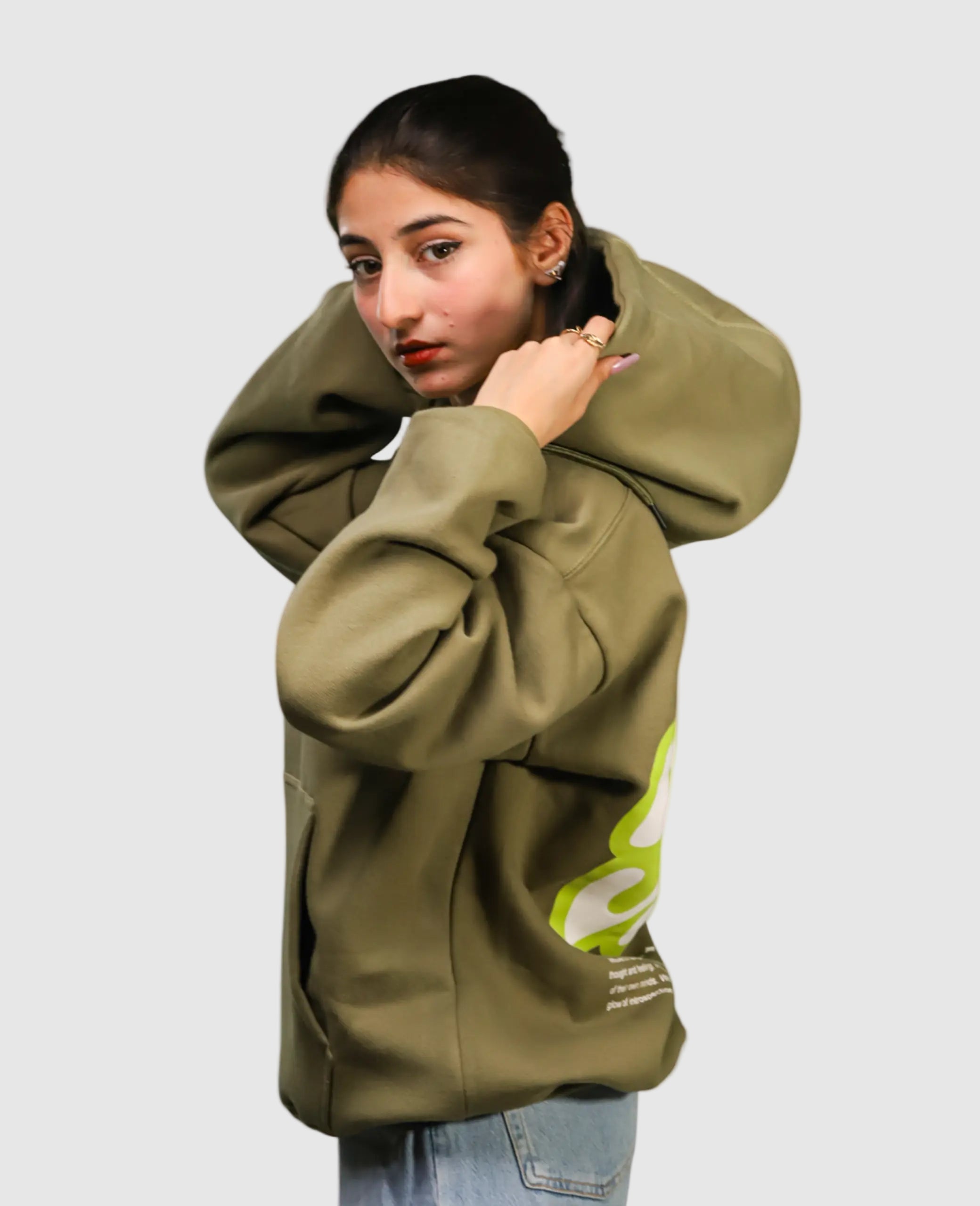 Introverts Olive-green Hoodie