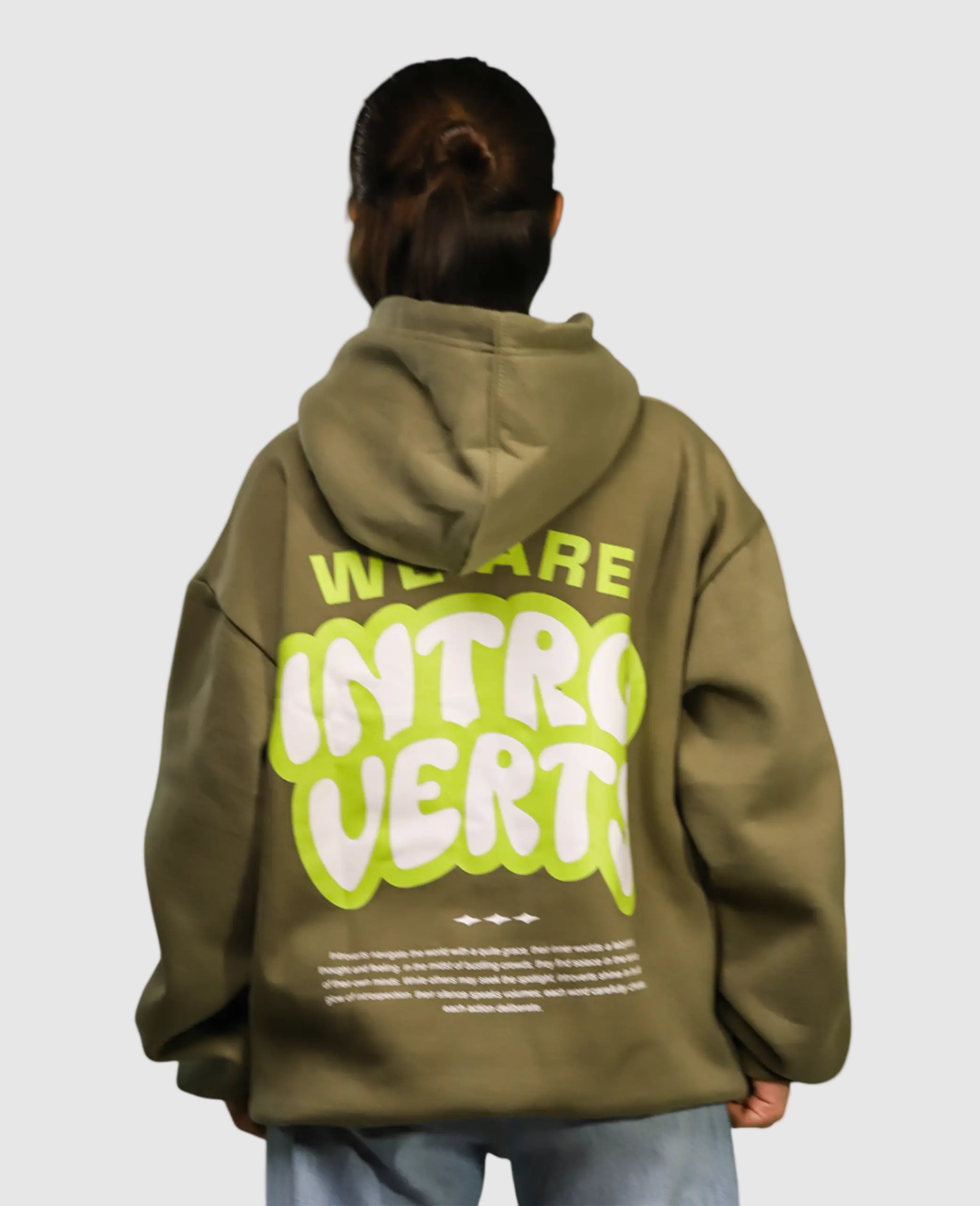 Introverts Olive-green Hoodie