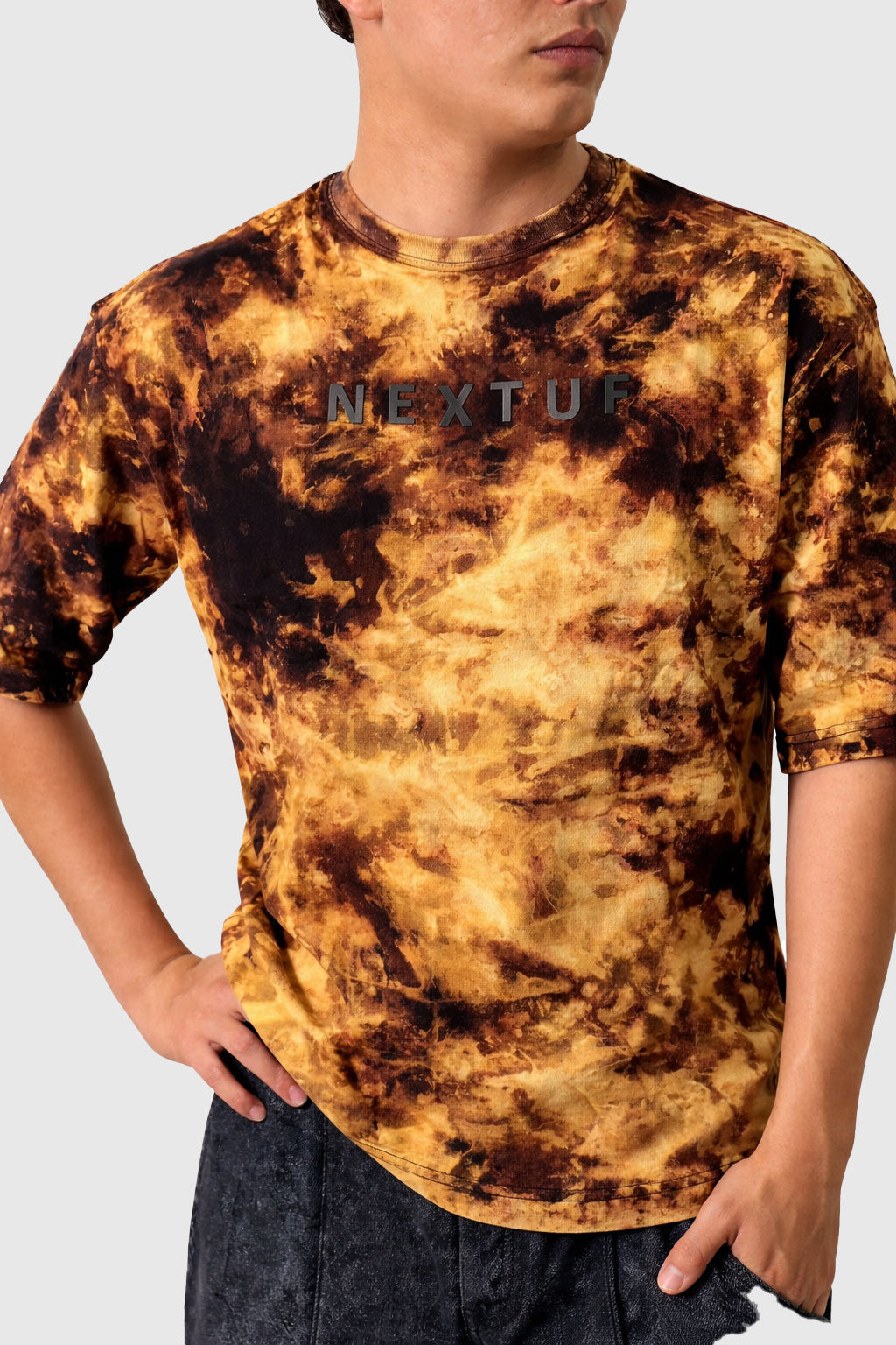 Fire Ash Tie-Dye Drop Shoulder Tee