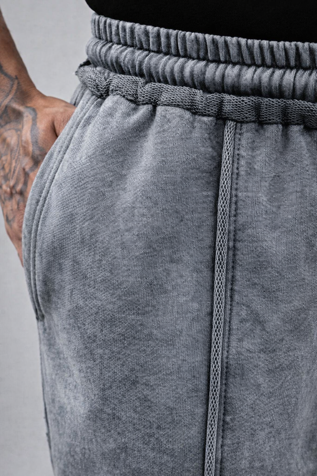 Sulphur-Wash Raw Terry Joggers