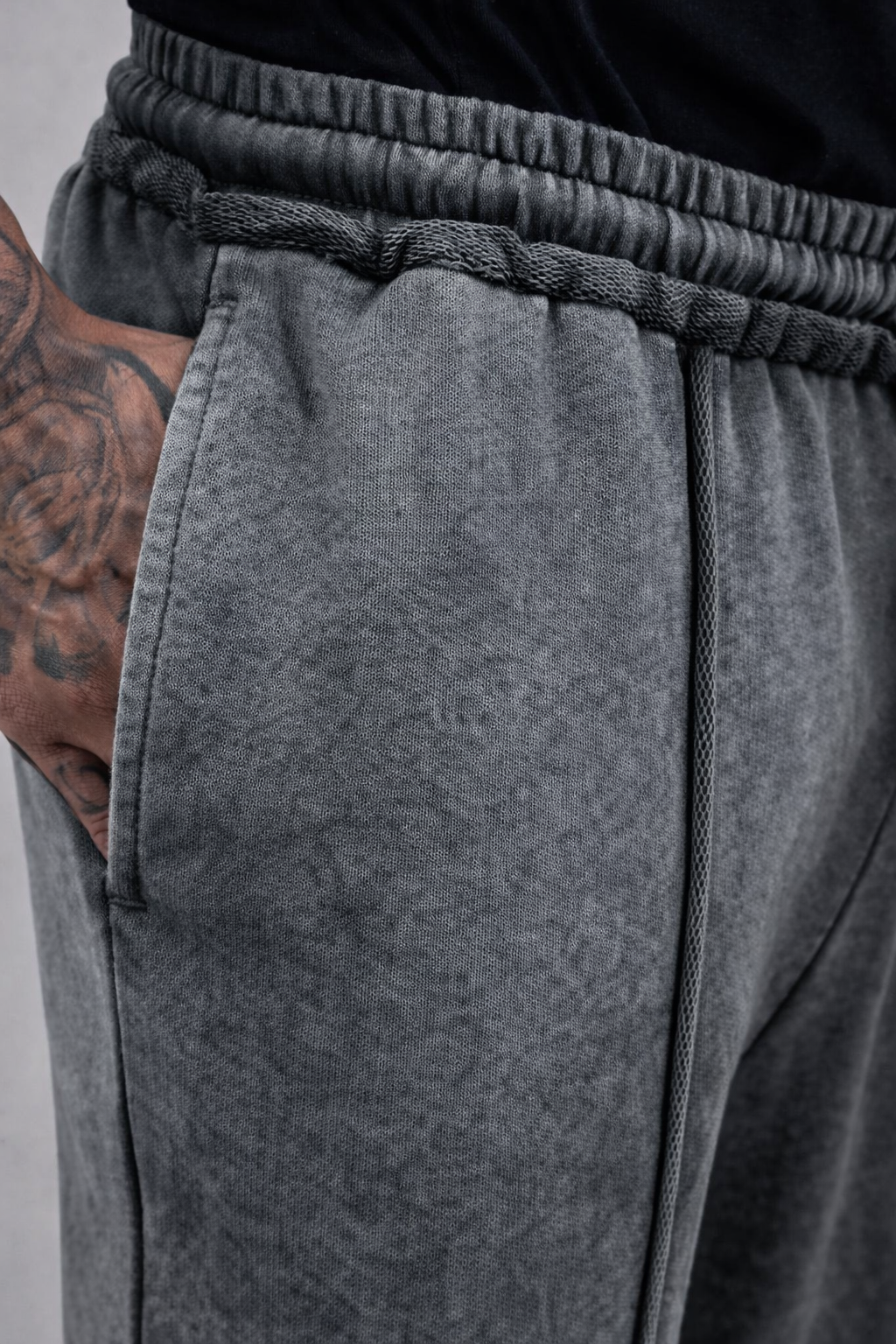 Sulphur-Wash Raw Terry Joggers