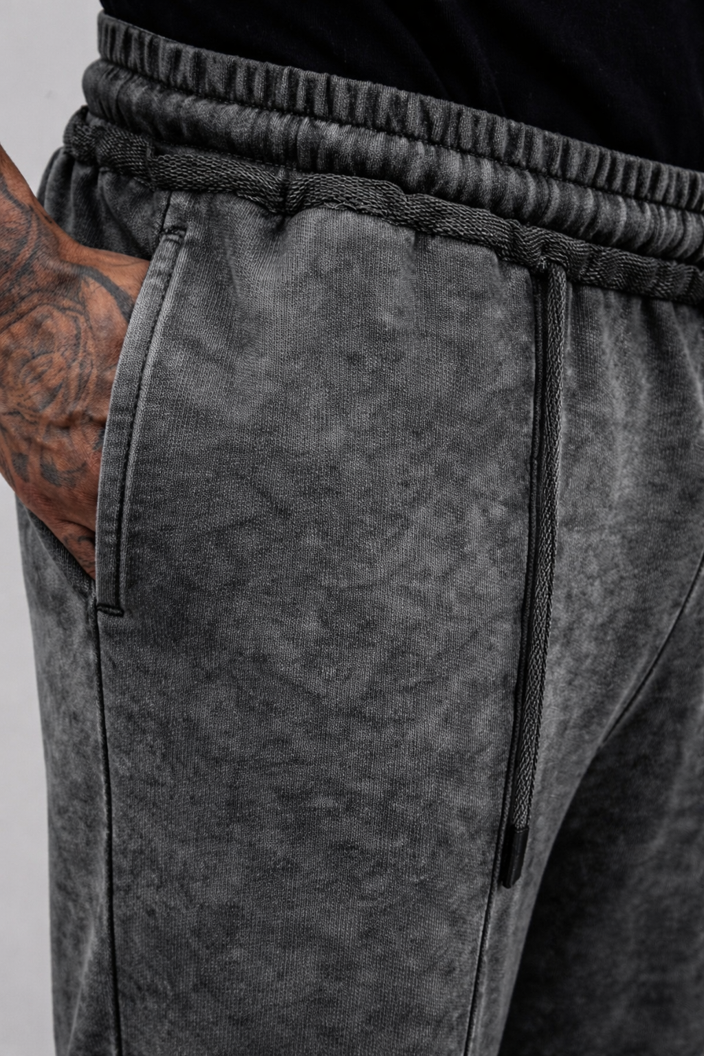 Stone-Wash Raw Terry Joggers