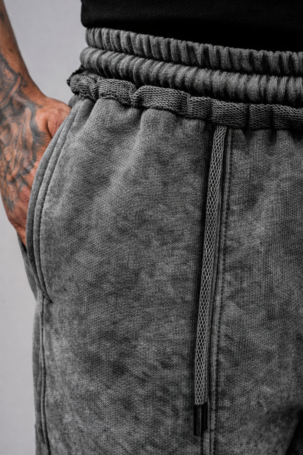 Stone-Wash Raw Terry Joggers