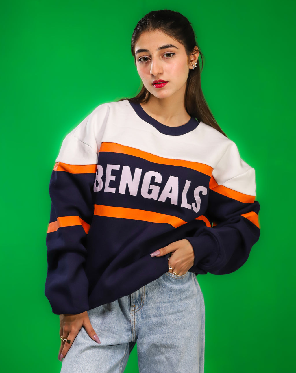 Heavyweight Bengals-Pattern Sweatshirt
