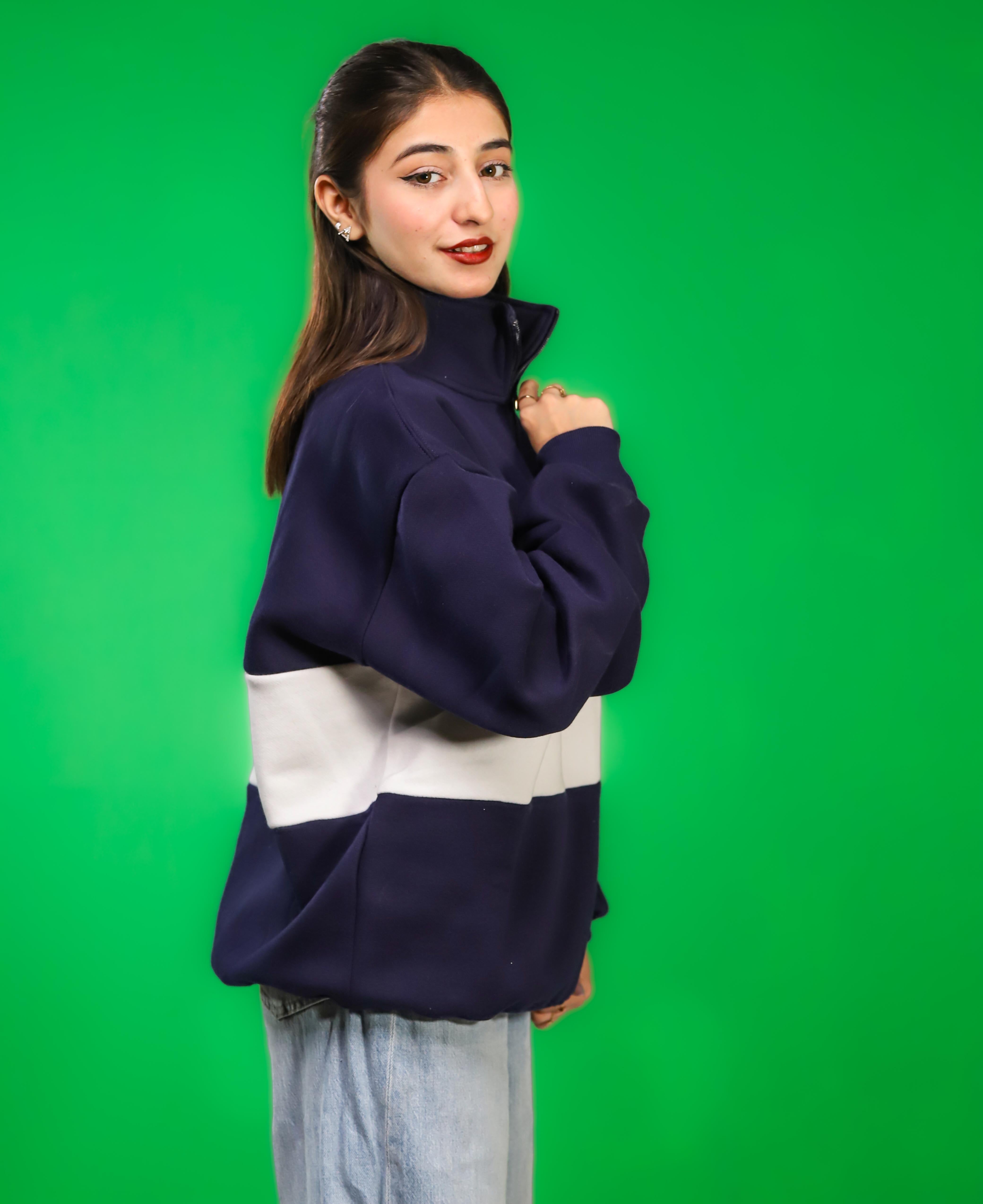 Collared Navy Sweatshirt