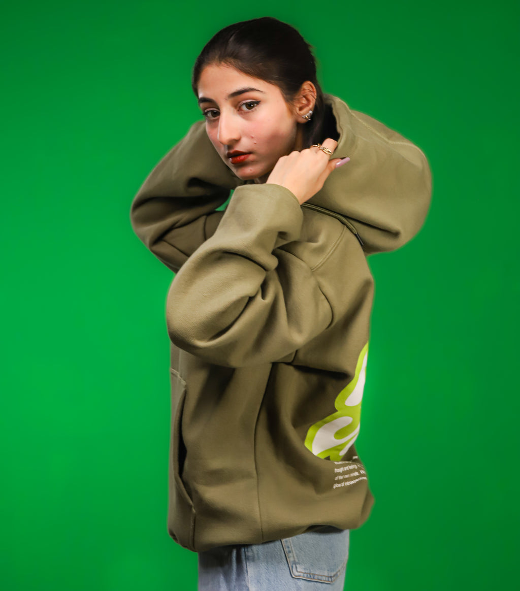 Introverts Olive-green Hoodie