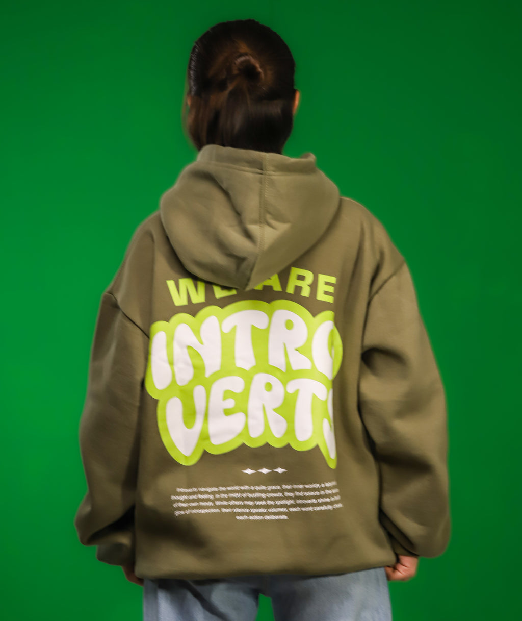 Introverts Olive-green Hoodie