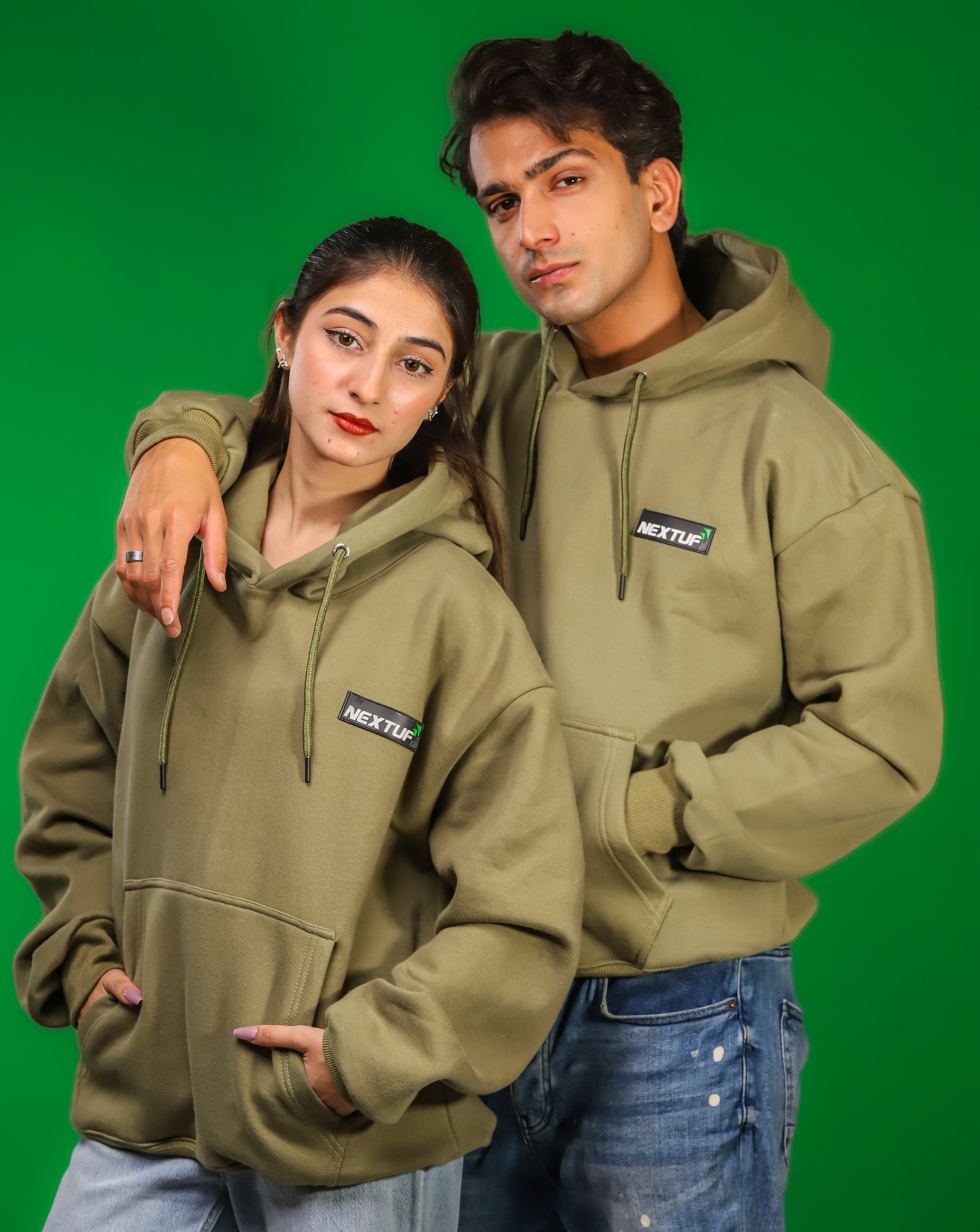 Introverts Olive-green Hoodie