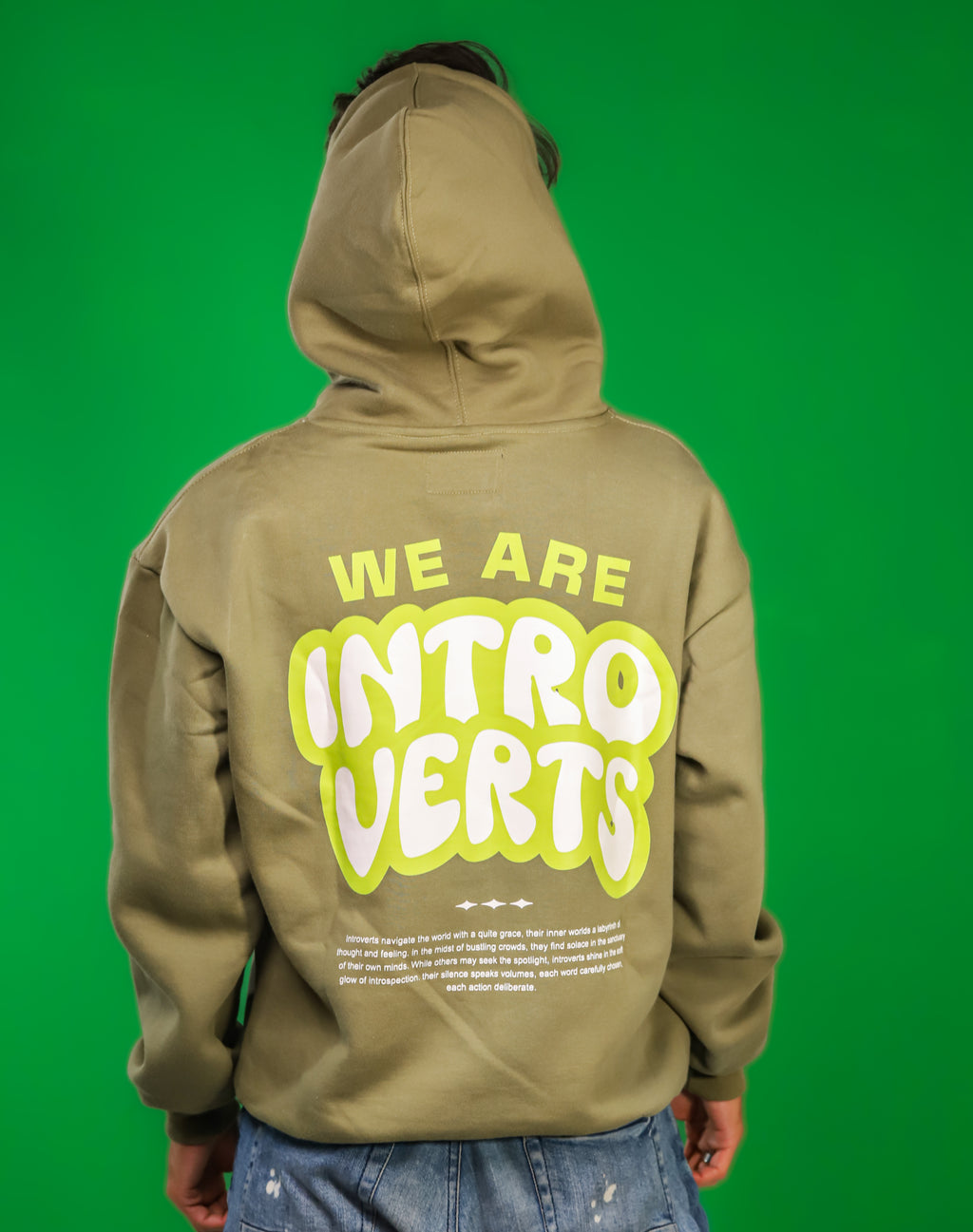 Introverts Olive-green Hoodie