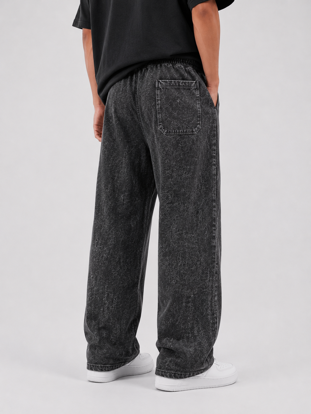 Stone-Wash Raw Terry Joggers