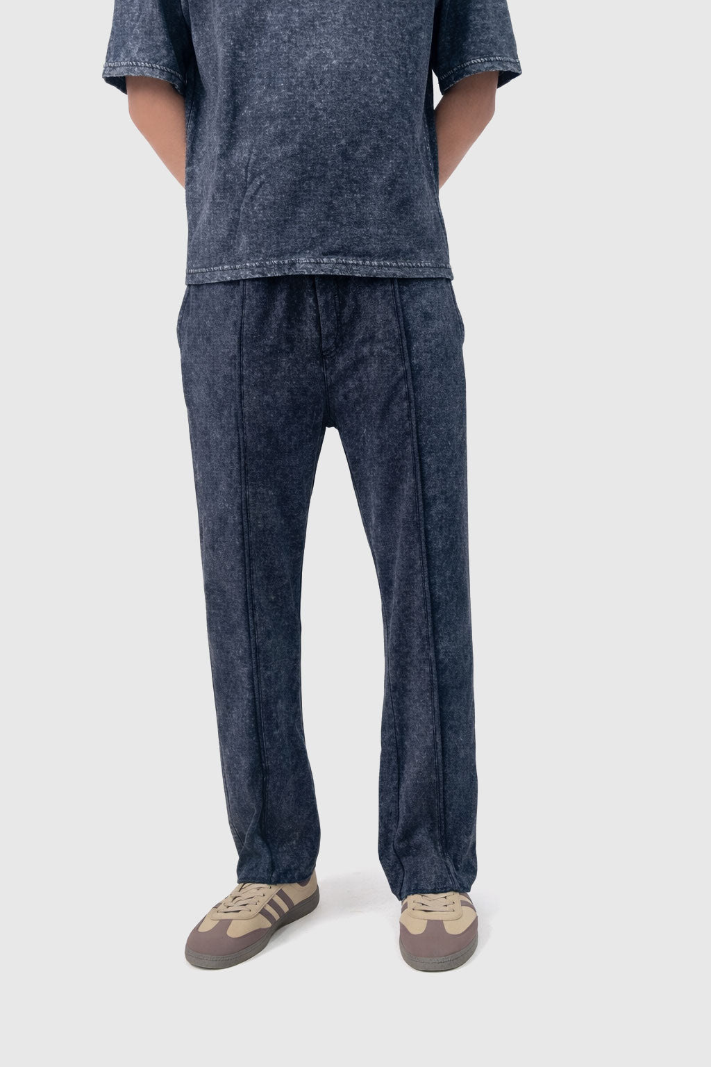 Stone-Wash Raw Terry Joggers