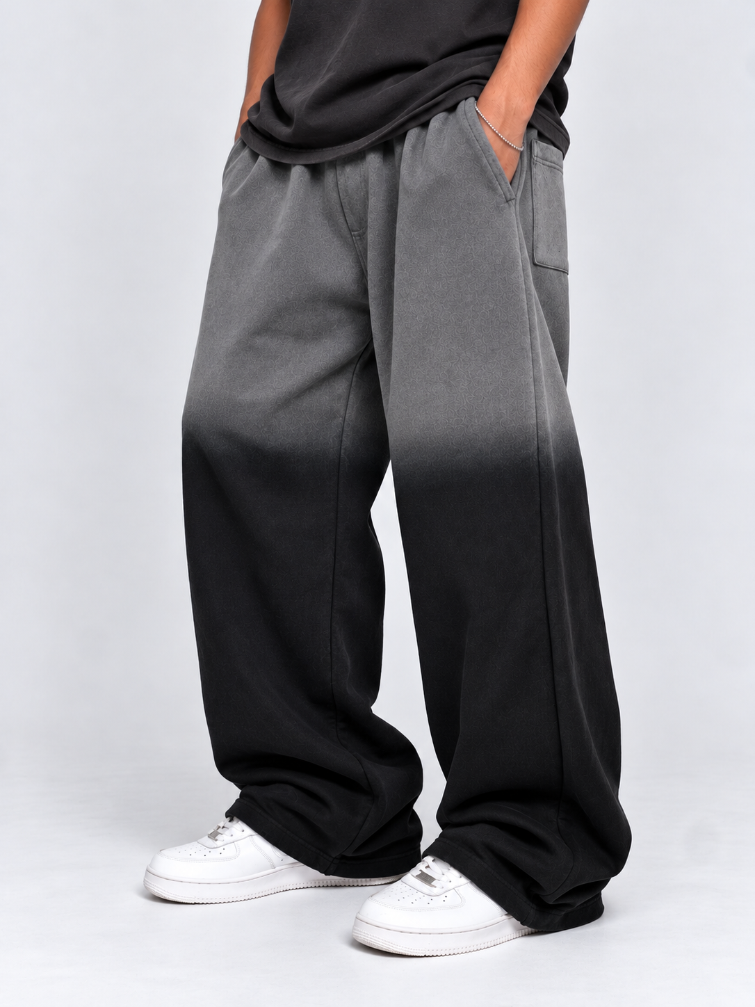 Two-Tone Acid Washed Baggy Trouser