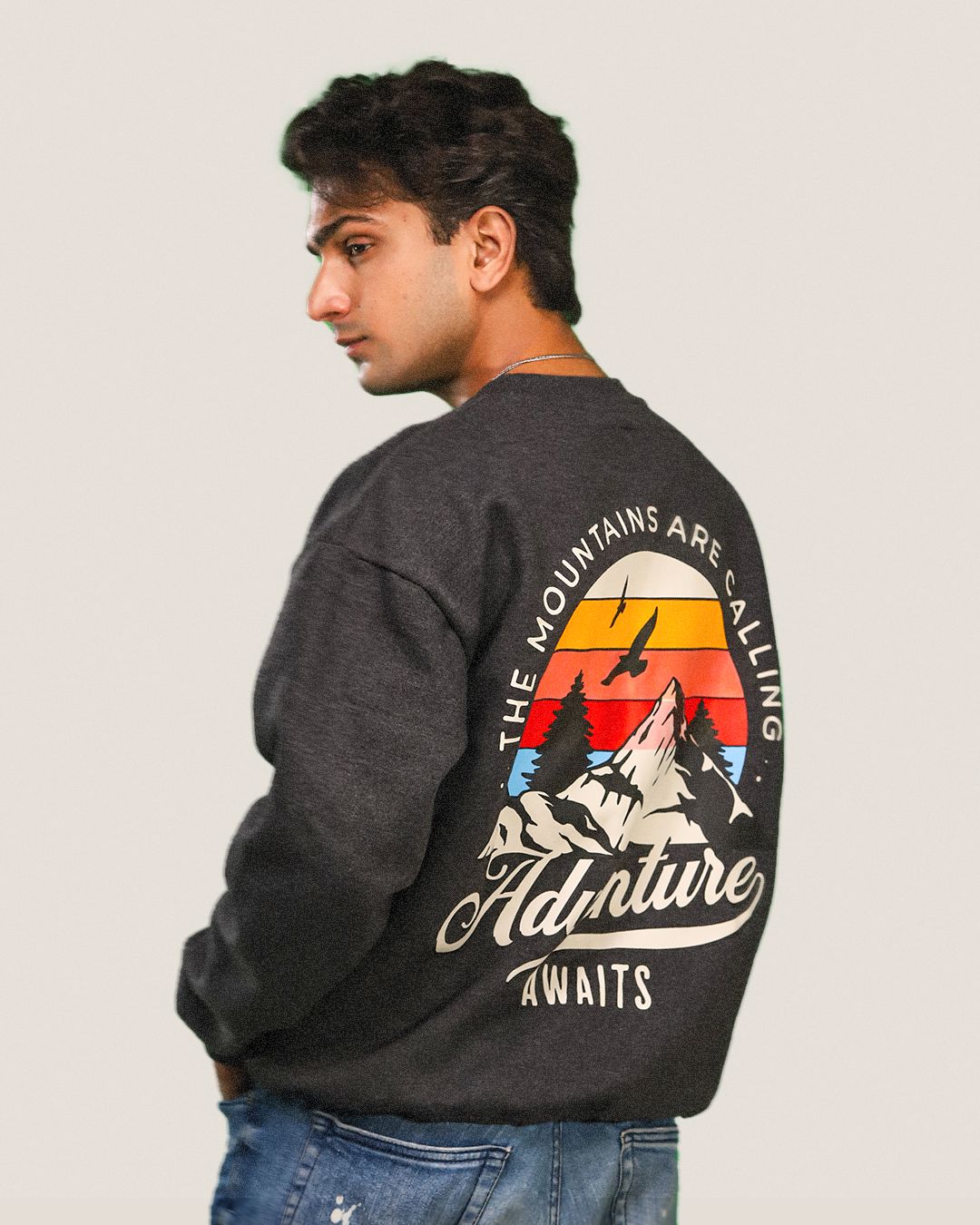 Adventure Oversize Sweatshirt Fleece Nextuf.Store Gray s 