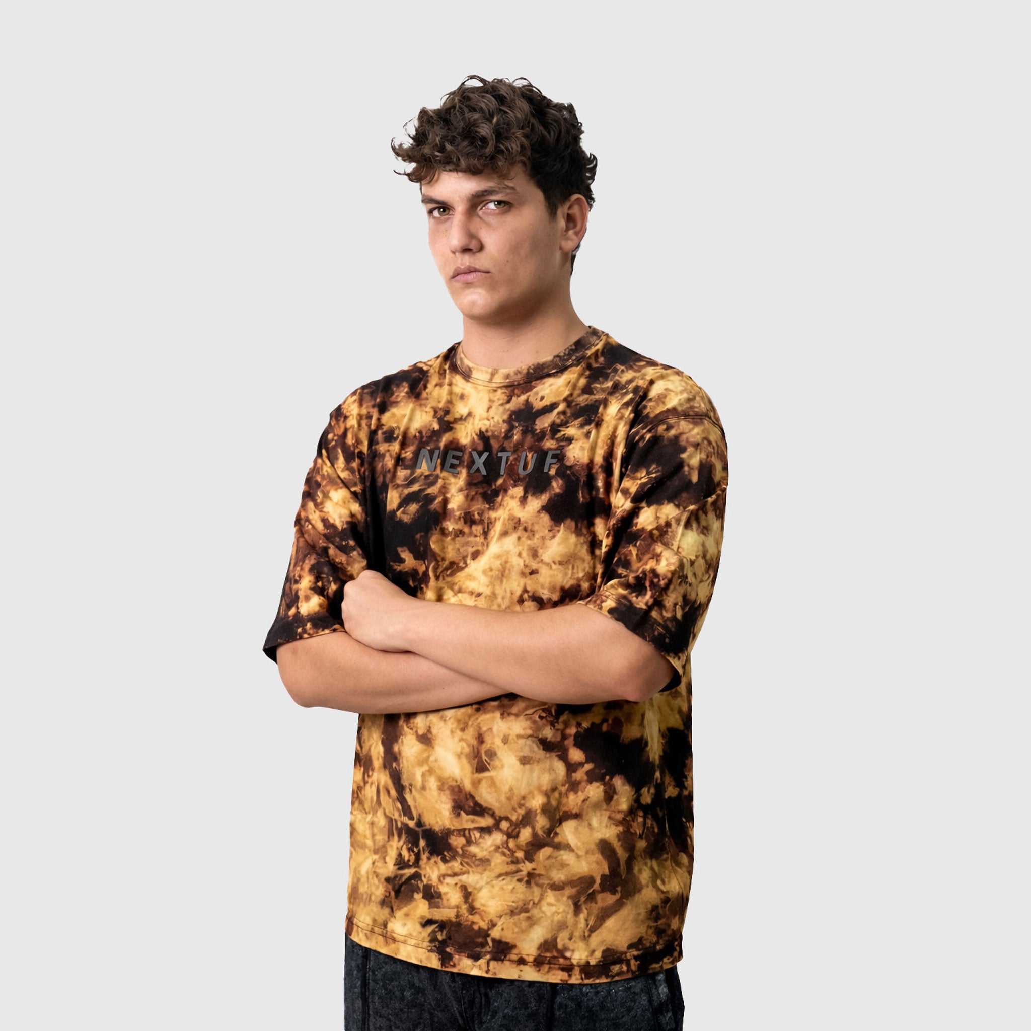 Fire Ash Tie-Dye Drop Shoulder Tee