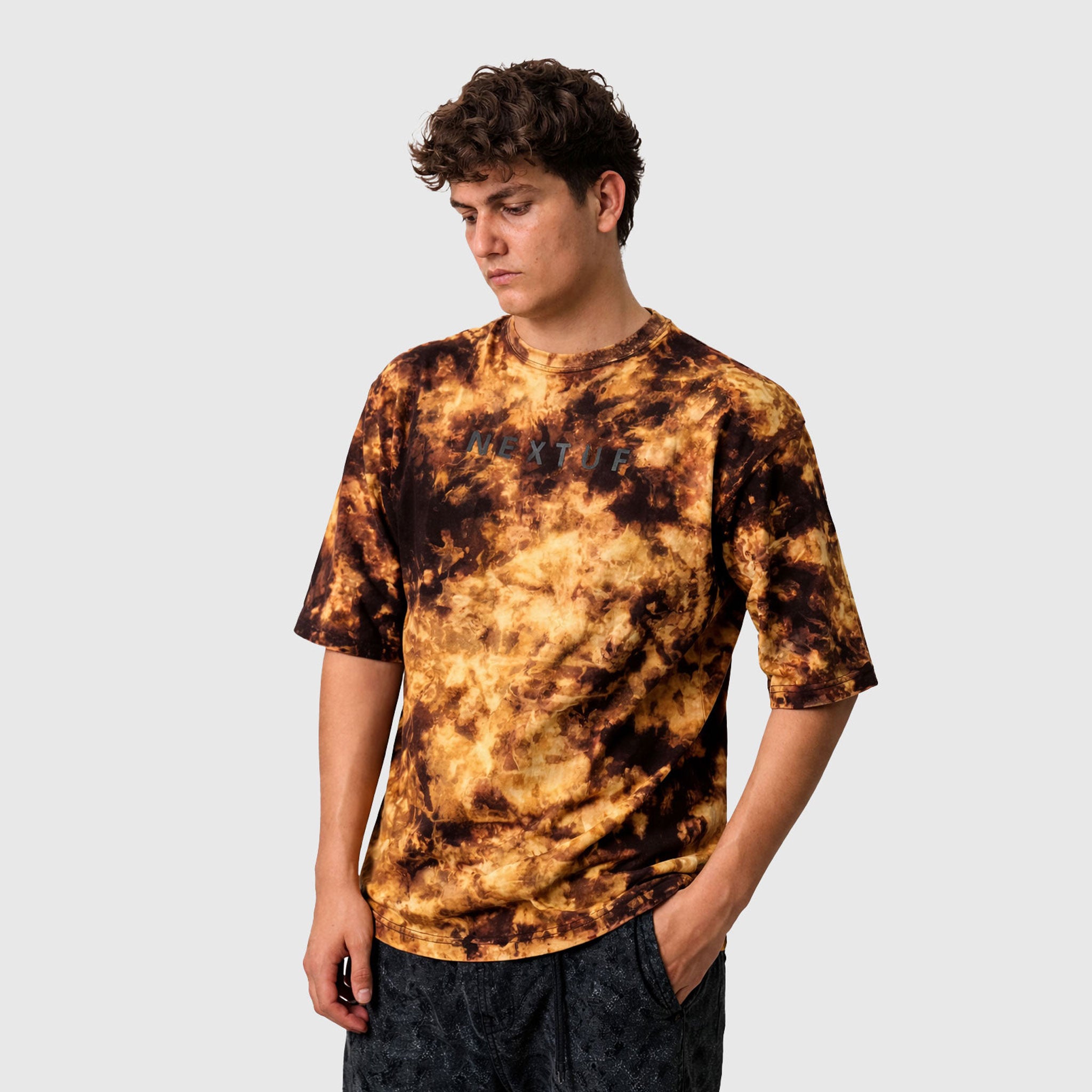 Fire Ash Tie-Dye Drop Shoulder Tee
