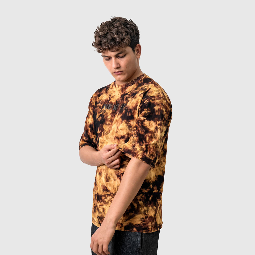 Fire Ash Tie-Dye Drop Shoulder Tee