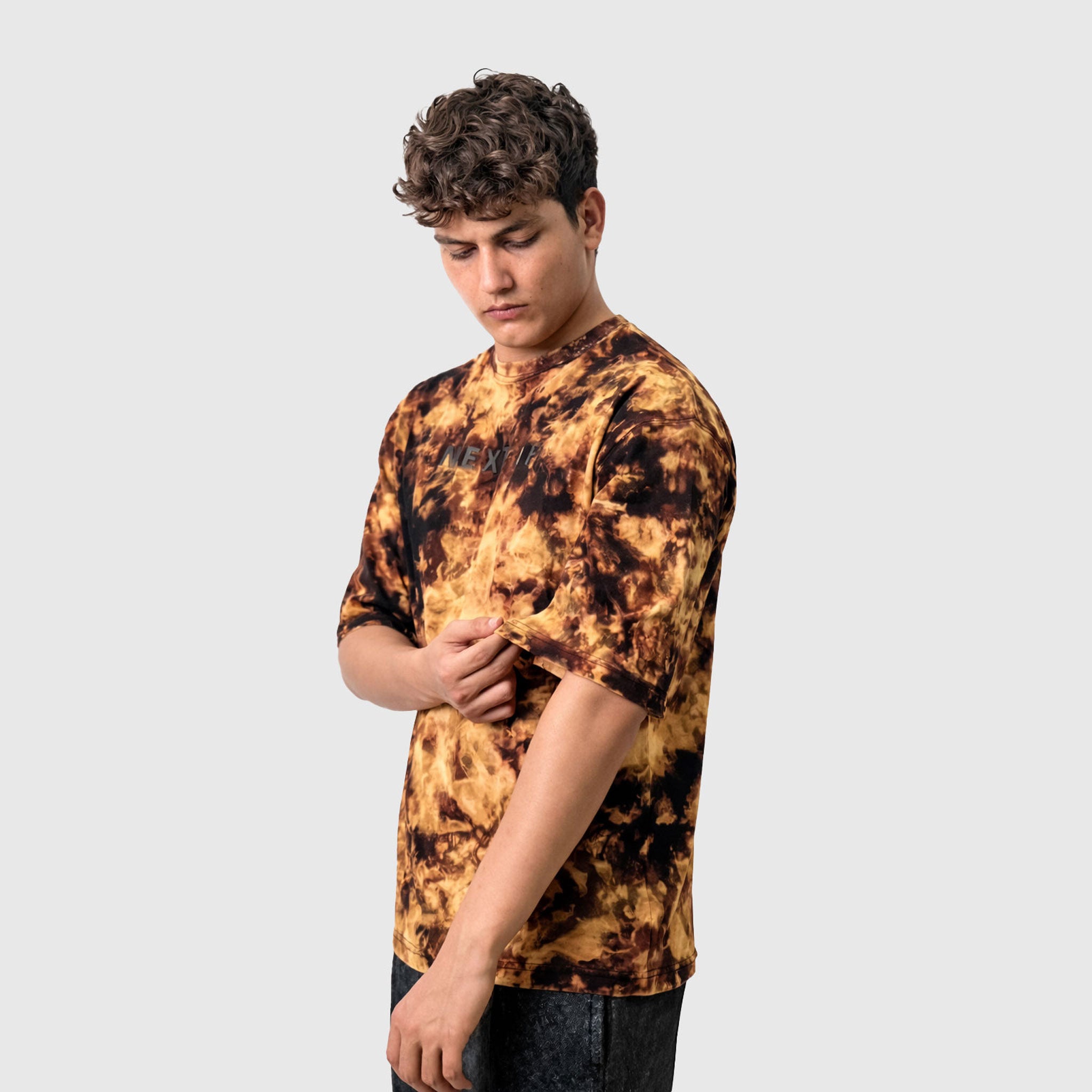 Fire Ash Tie-Dye Drop Shoulder Tee