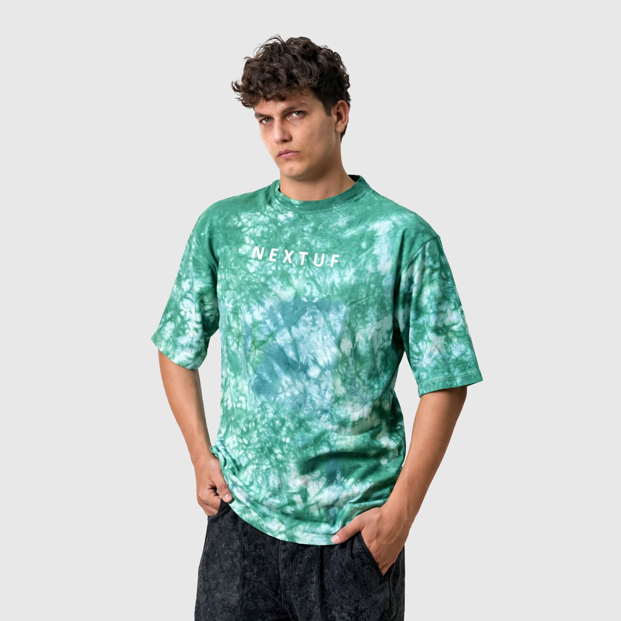 Cloud Fade Tie-Dye Drop Shoulder Tee
