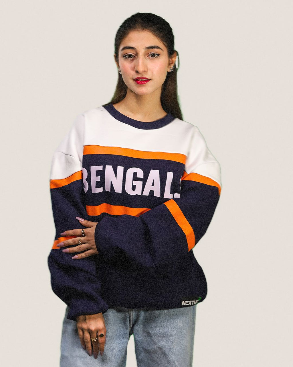 Heavyweight Bengals-Pattern Sweatshirt Fleece Nextuf.Store 