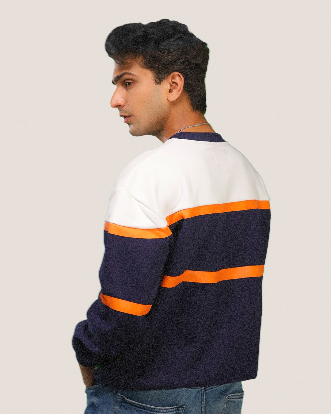 Heavyweight Bengals-Pattern Sweatshirt Fleece Nextuf.Store m Navy 