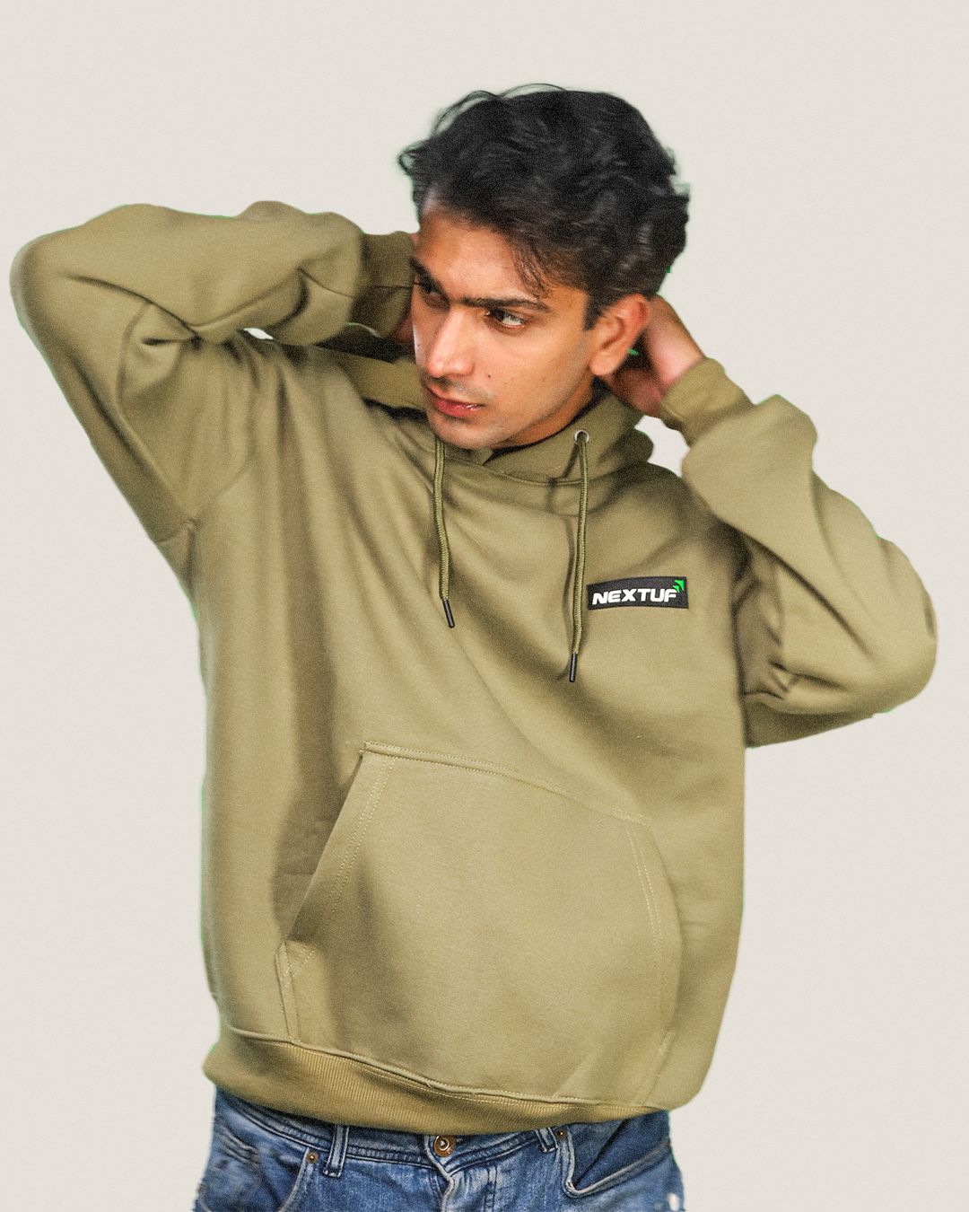 Introverts Olive-green Hoodie Fleece Nextuf.Store 