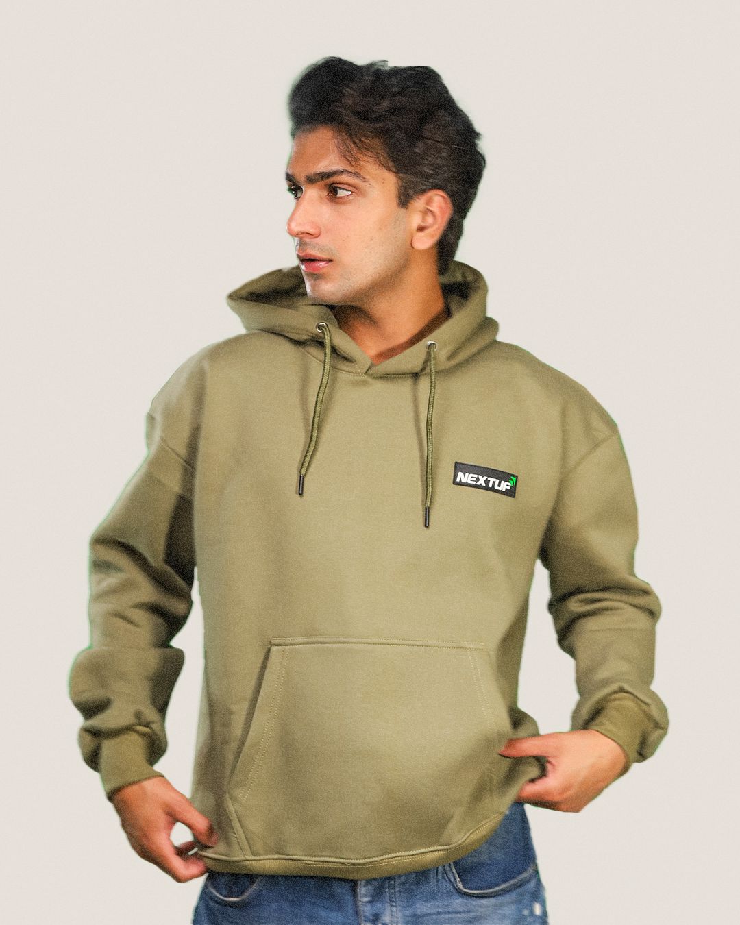 Introverts Olive-green Hoodie Fleece Nextuf.Store 