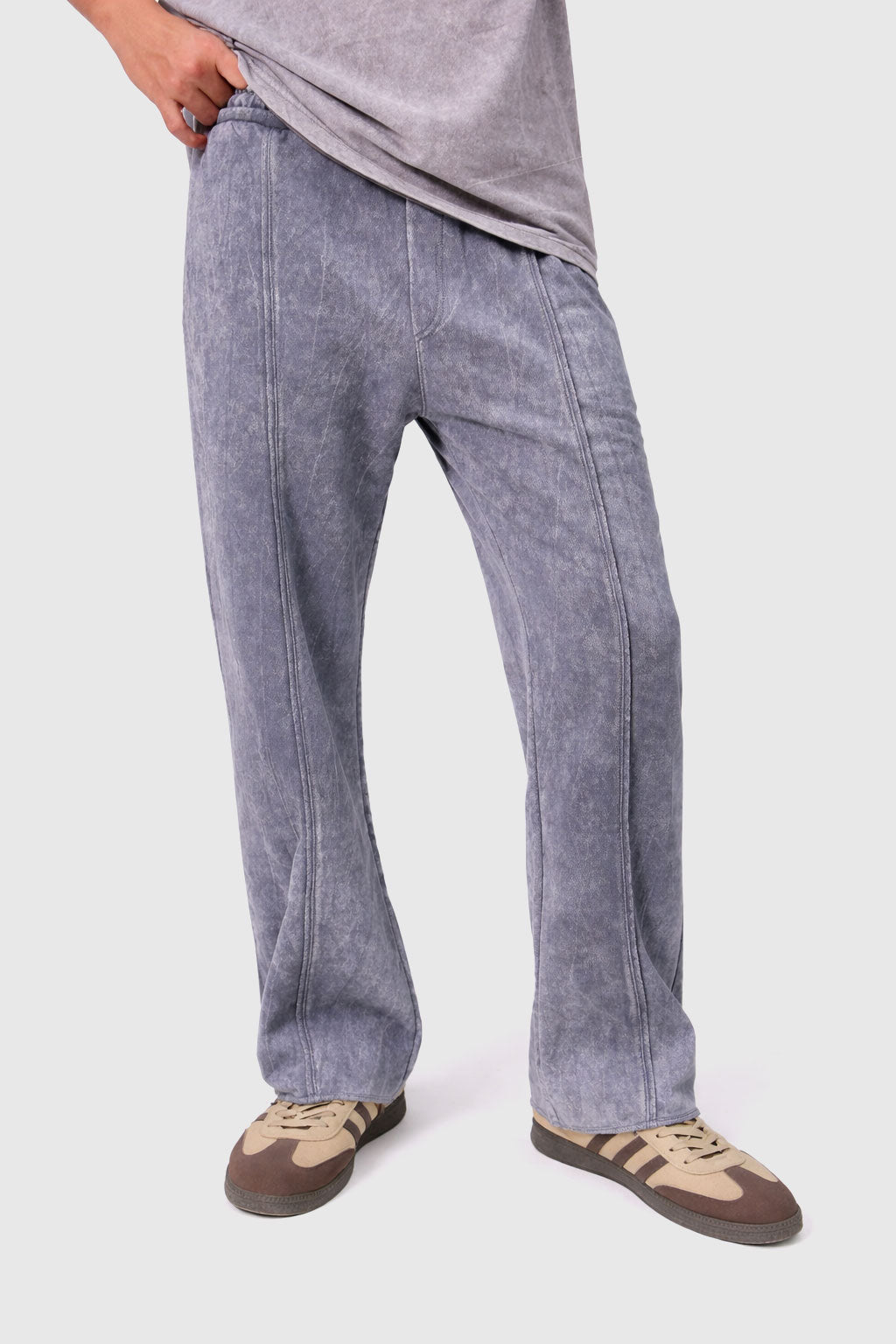 Sulphur-Wash Raw Terry Joggers