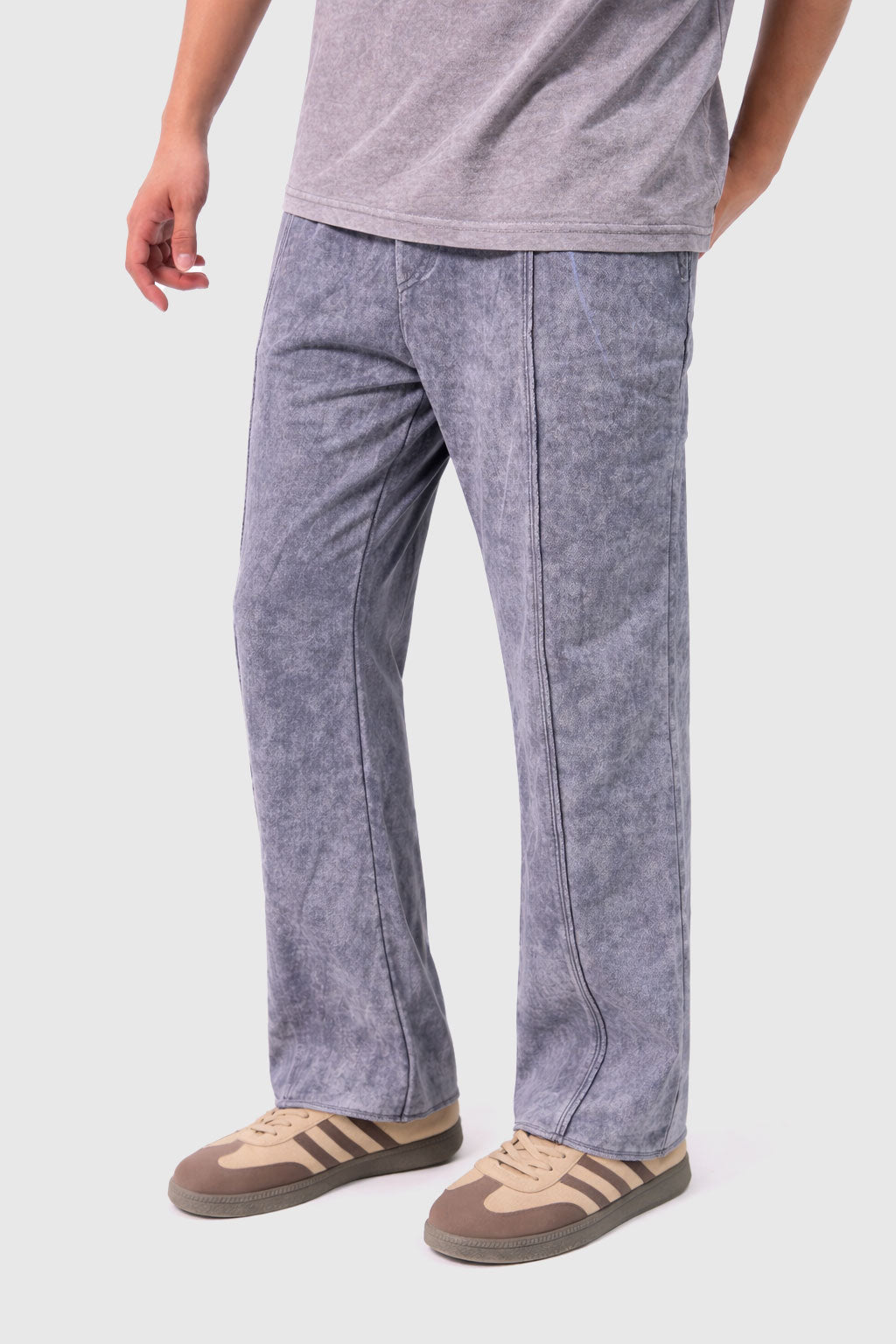 Sulphur-Wash Raw Terry Joggers