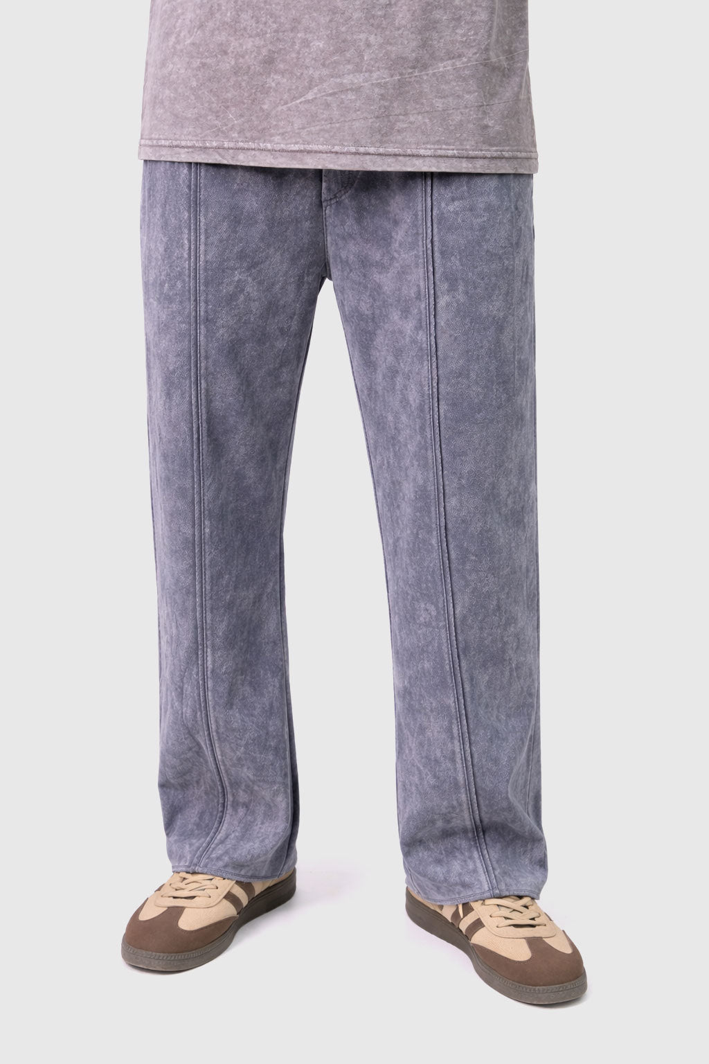 Sulphur-Wash Raw Terry Joggers