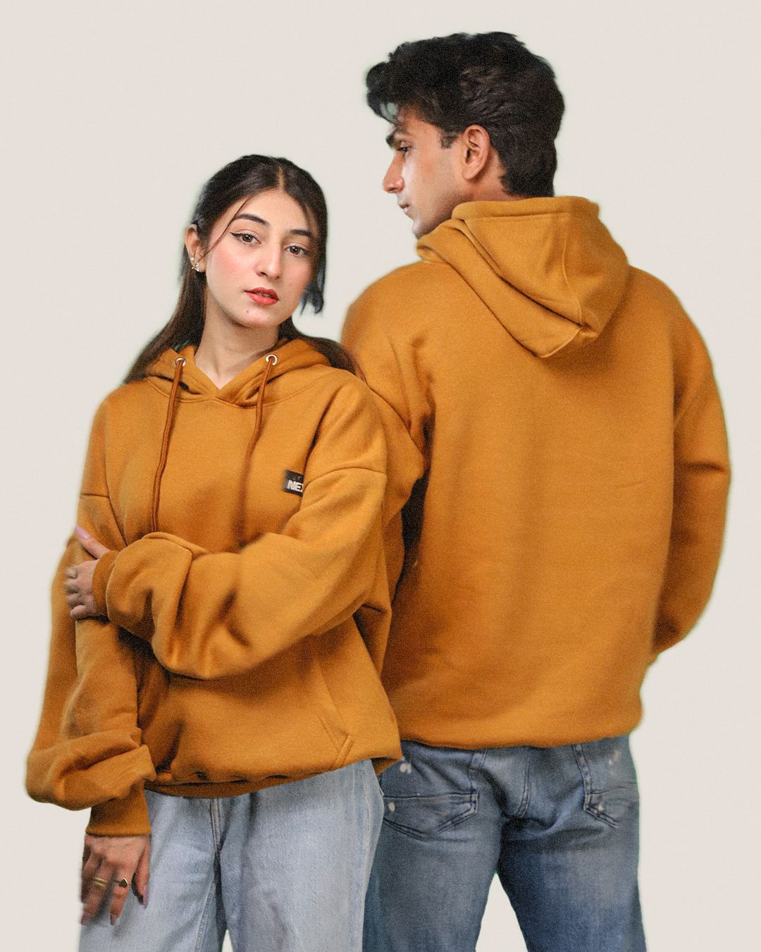 Relaxed Pop-over Hoodie Fleece Nextuf.Store s Brown 